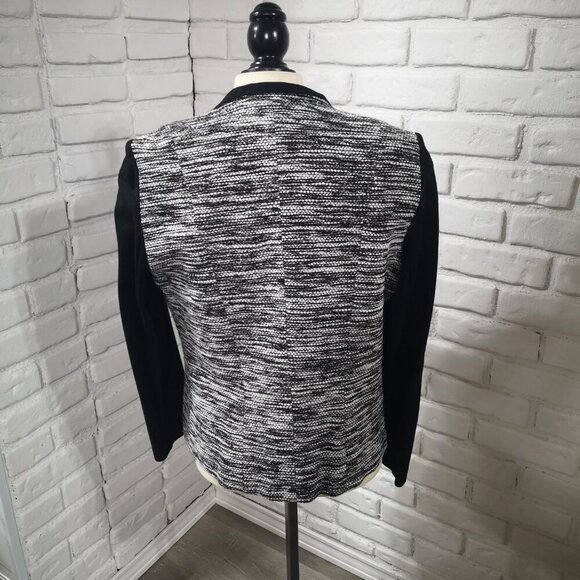 Conrad C Collection Ladies Size 10 Black & White Full Offset Zipper Lined Blazer - Picture 2 of 10